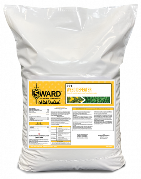 SWARD weed defeater lawn care product bag